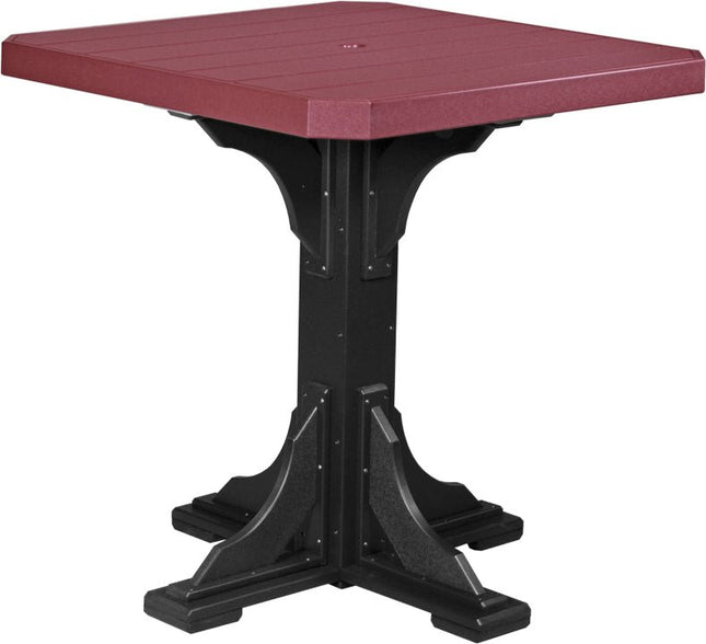 Poly 41" Square Table (Cherrywood & Black) Bar Height