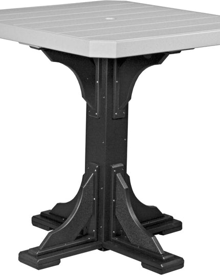 Poly 41" Square Table (Dove Gray & Black) Bar Height