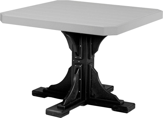 Poly 41" Square Table (Dove Gray & Black) Dining Height