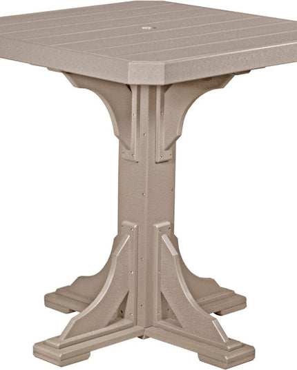 Poly 41" Square Table (Weatherwood) Bar Height
