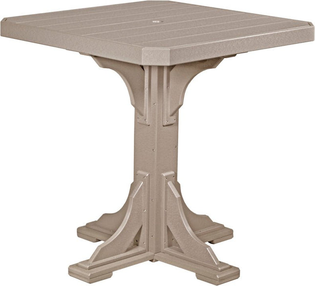 Poly 41" Square Table (Weatherwood) Bar Height