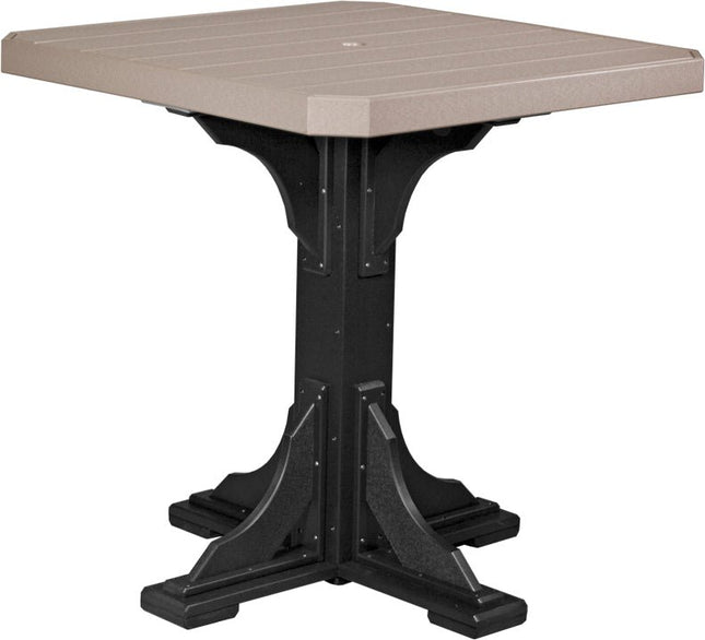 Poly 41" Square Table (Weatherwood & Black) Bar Height