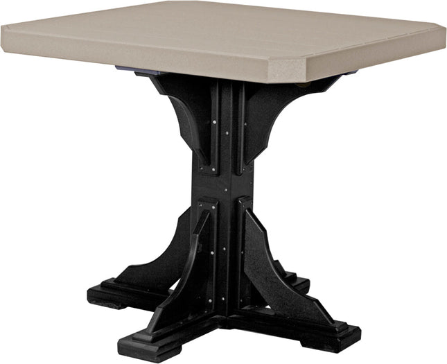 Poly 41" Square Table (Weatherwood & Black) Counter Height