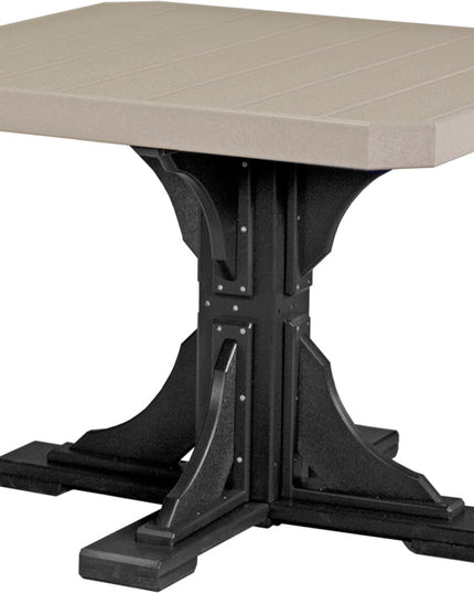 Poly 41" Square Table (Weatherwood & Black) Dining Height