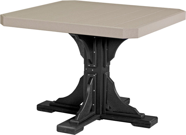Poly 41" Square Table (Weatherwood & Black) Dining Height