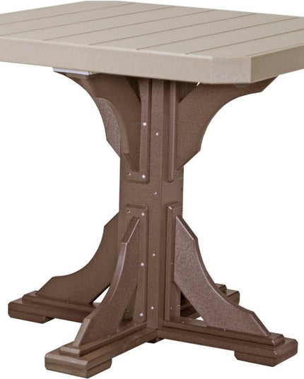 Poly 41" Square Table (Weatherwood & Chestnut Brown) Counter Height