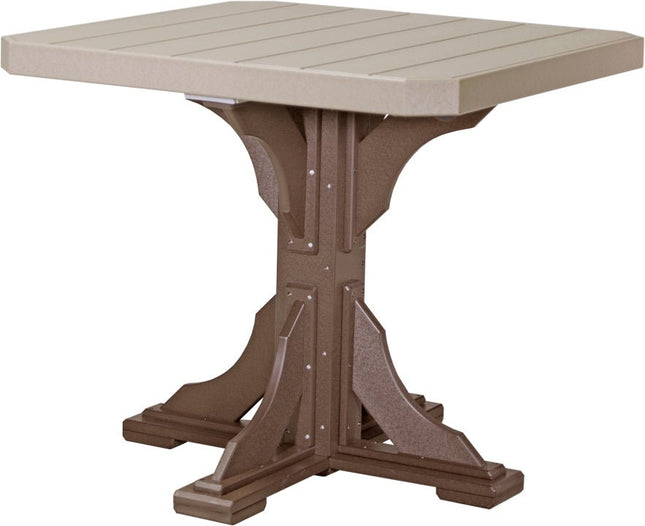 Poly 41" Square Table (Weatherwood & Chestnut Brown) Counter Height