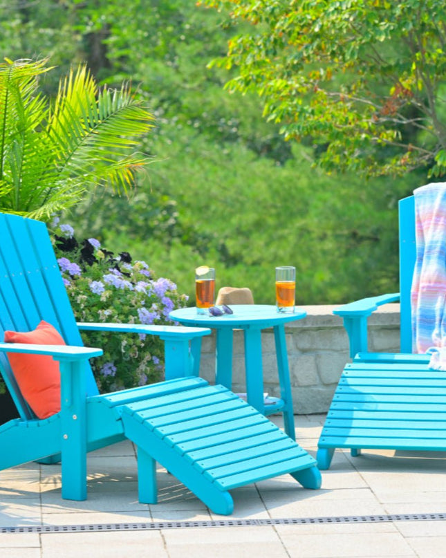 aruba blue Adirondack deluxe chair with Ottoman