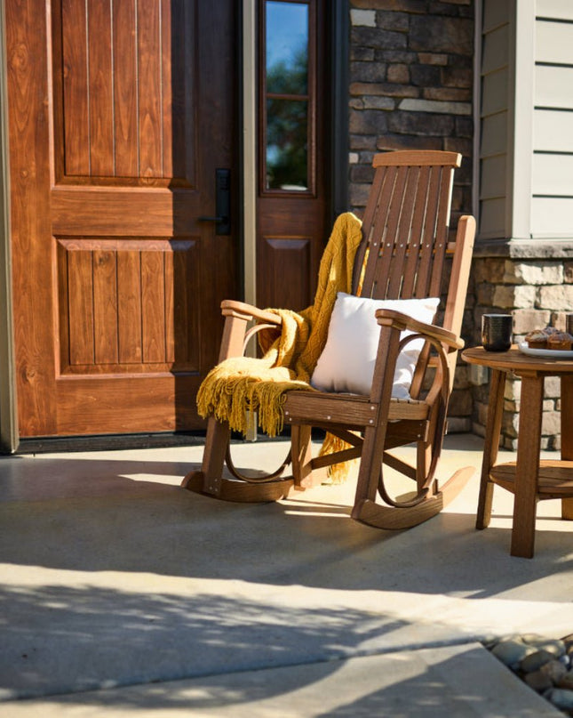 LuxCraft Grandpa's rocker with LuxCraft deluxe end table and canvas ushion