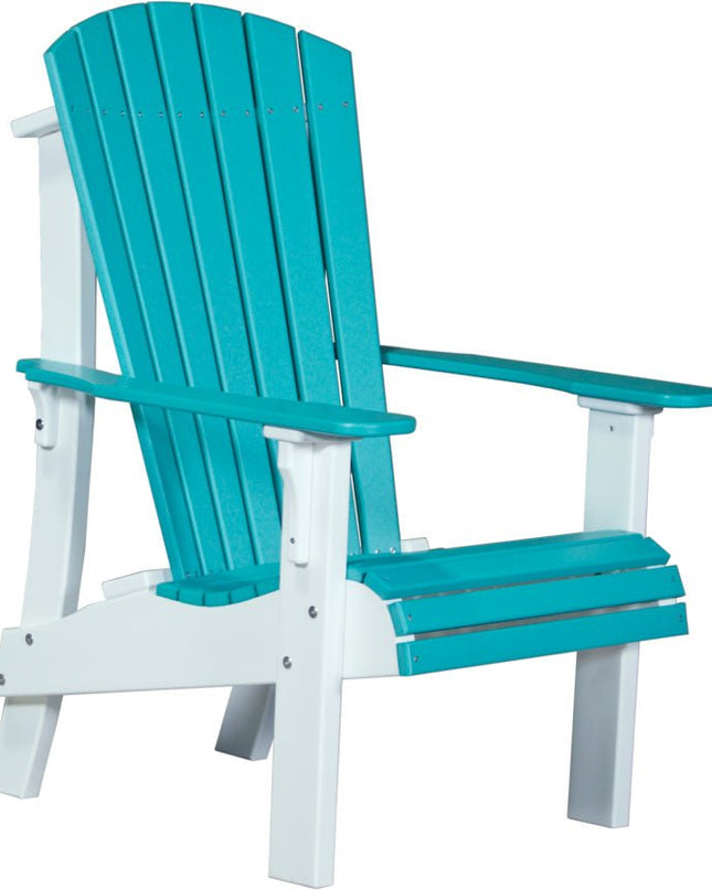 LuxCraft Royal Adirondack Chair Aruba Blue & White