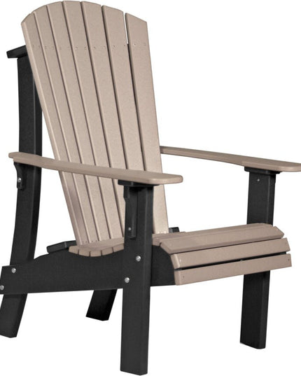 LuxCraft Royal Adirondack Chair Weatherwood & Black