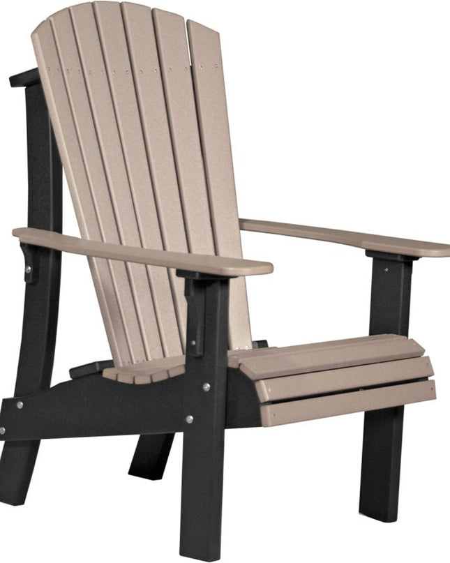 LuxCraft Royal Adirondack Chair Weatherwood & Black