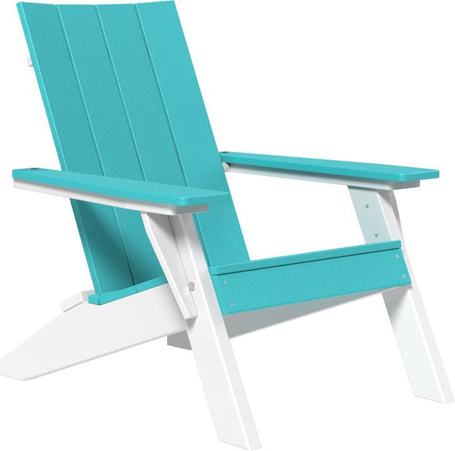 LuxCraft Urban Adirondack Chair Aruba Blue & White