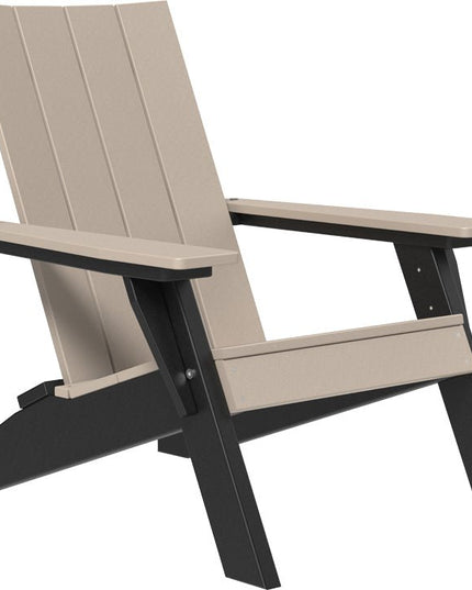LuxCraft Urban Adirondack Chair Weatherwood & Black