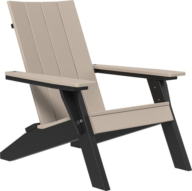 LuxCraft Urban Adirondack Chair Weatherwood & Black