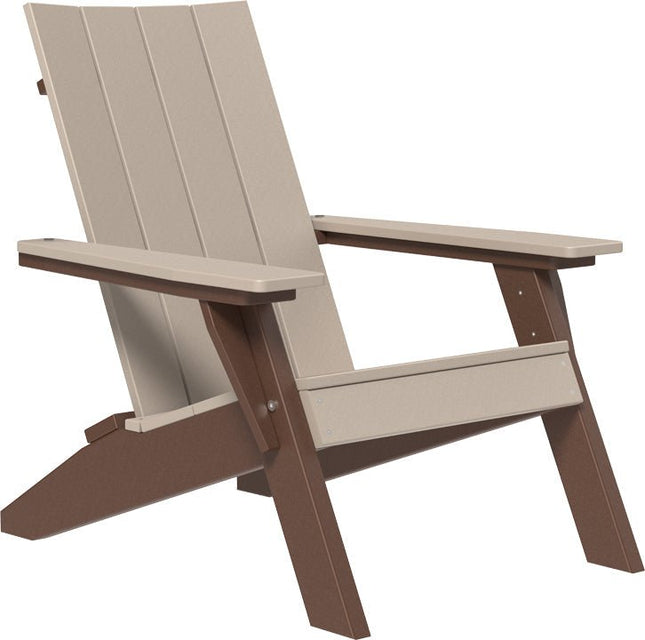 LuxCraft Urban Adirondack Chair Weatherwood & Chestnut Brown