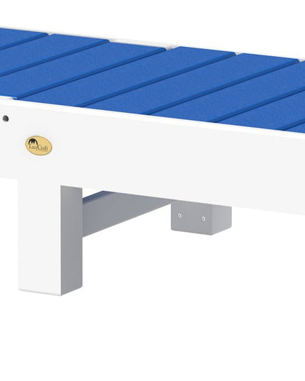 LuxCraft blue and white urban chaise lounge laying flat
