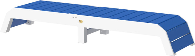 LuxCraft blue and white urban chaise lounge laying flat