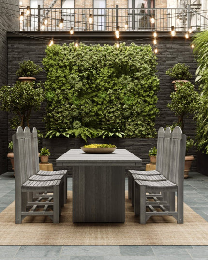 LuxCraft Classic Side Chair featured in Coastal Gray with Urban Dining Table.