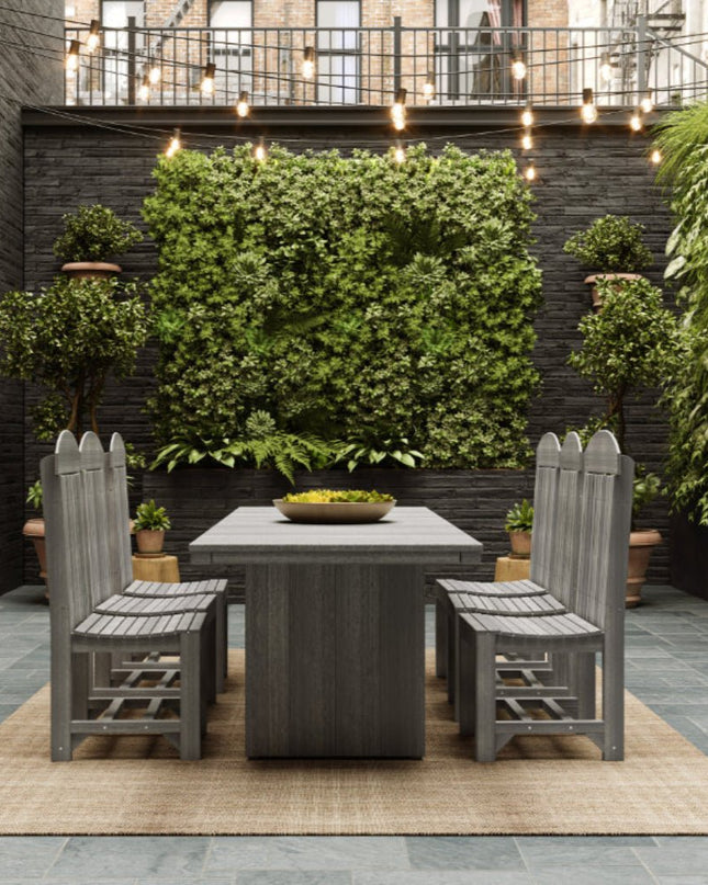 LuxCraft Classic Side Chair featured in Coastal Gray with Urban Dining Table.