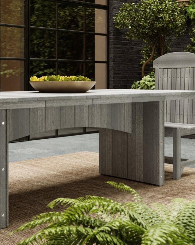 LuxCraft Dining Table 3' x 10' featured in Costal Gray with Classic Side Chairs.