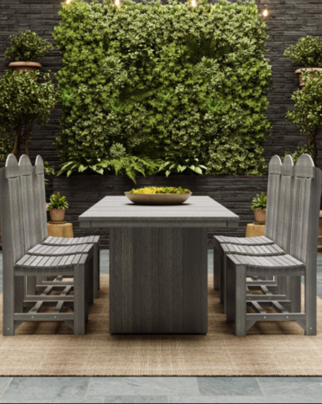 LuxCraft Urban Dining Table 3' x 8' featured in Coastal Gray with Classic Side Chairs.