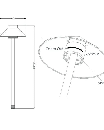Lumien Bronze Flat Top Dome Hat Light – 4W, 3000K LED