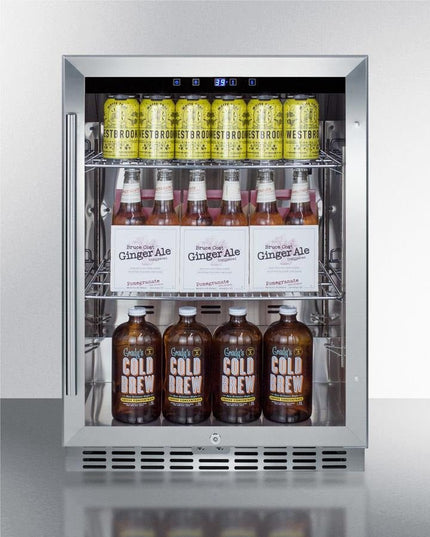 Summit Weatherproof Stainless Steel Glass Door Fridge