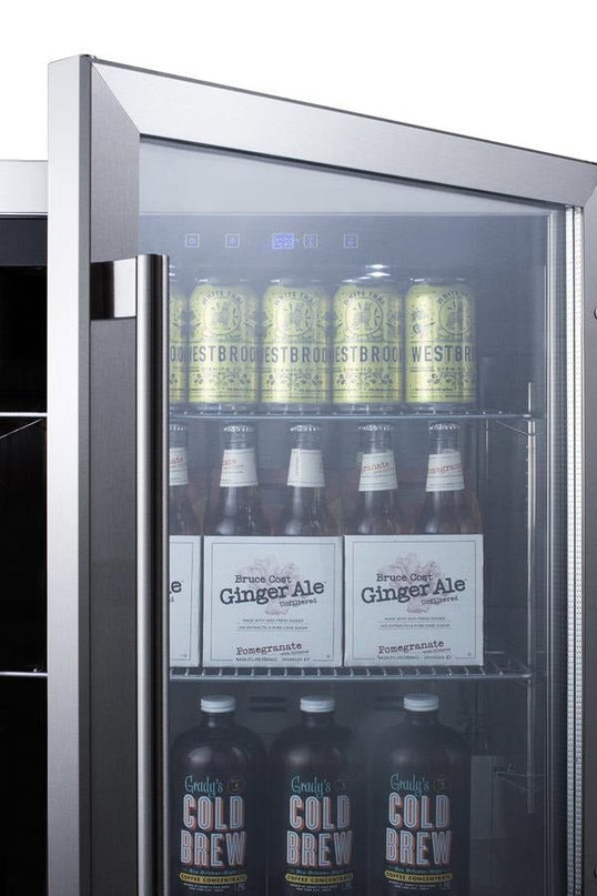 Summit Weatherproof Stainless Steel Glass Door Fridge