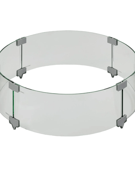 30" Round Glass Wind Guard for Fire Pit Protection