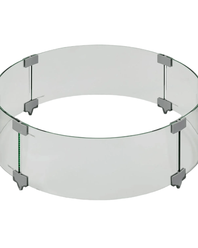 30" Round Glass Wind Guard for Fire Pit Protection