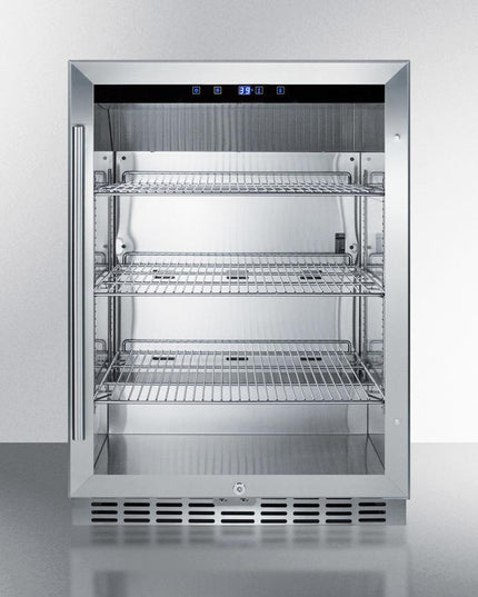 Summit Weatherproof Stainless Steel Glass Door Fridge