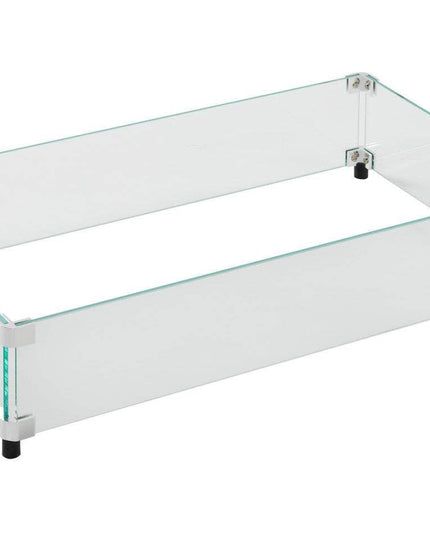 Outdoor Rectangular Glass Wind Guard for Burner, 28.5x15.5-Inch
