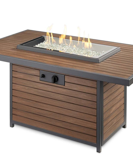 Modern Kenwood 50-Inch 30.75x50 Gas Fire Pit Table for Outdoors