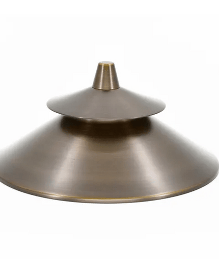 Lumien Elegant 2-Tiered Brass Path Light Cap with Lifetime Warranty