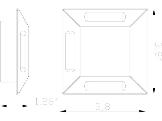 Lumien Durable Recessed Brass Macro Light 3-Sided