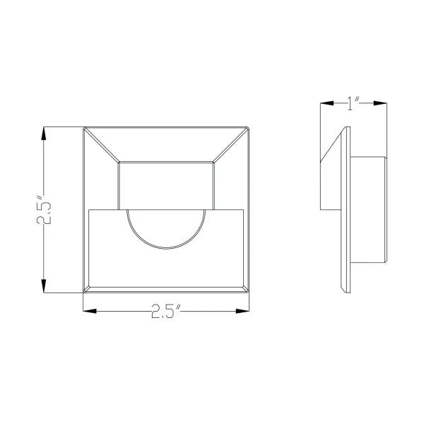 Lumien Durable Brass Square Half Moon Micro Light – IP68 Rated