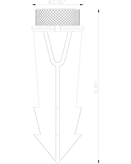 Lumien Durable 8" Polycarbonate Spike Quick Connect, Black Finish