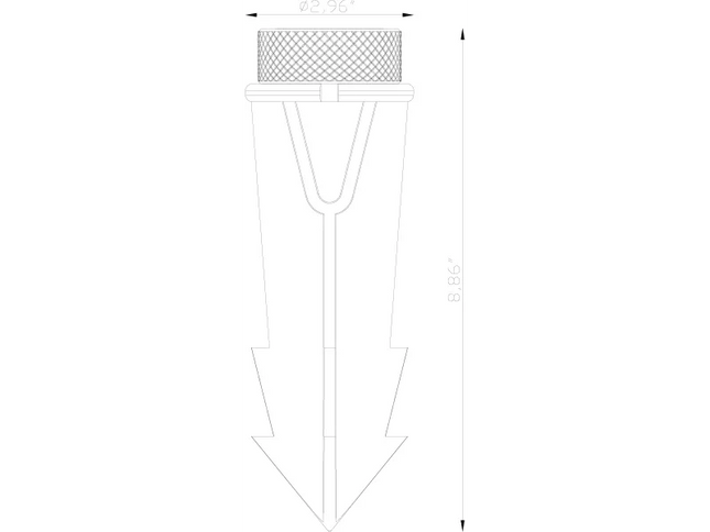 Lumien Durable 8" Polycarbonate Spike Quick Connect, Black Finish