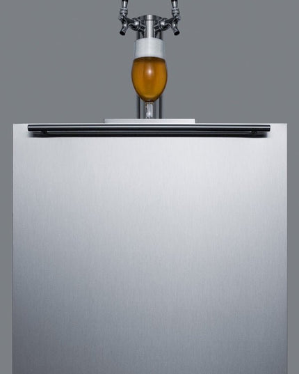 Wide Twin-Tap Stainless Steel Kegerator