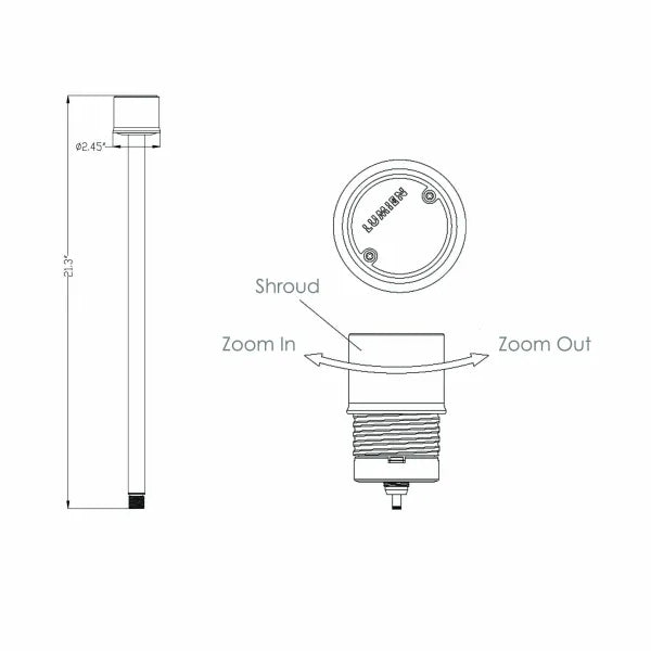 Lumien Adjustable Beam Brass Landscape Light – 8W, 450 Lumens