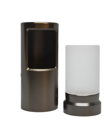 Lumien Antique Brass Bollard Cap with 90° Opening Cover