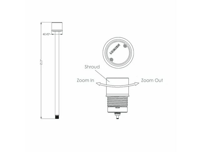 Lumien RGBWW Brass Path Light 7W with Adjustable Beam Spread