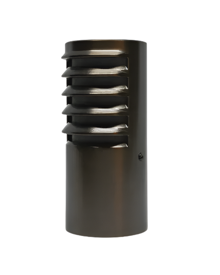 Lumien Antique Brass Louvered Bollard Cap with 100° Light Spread