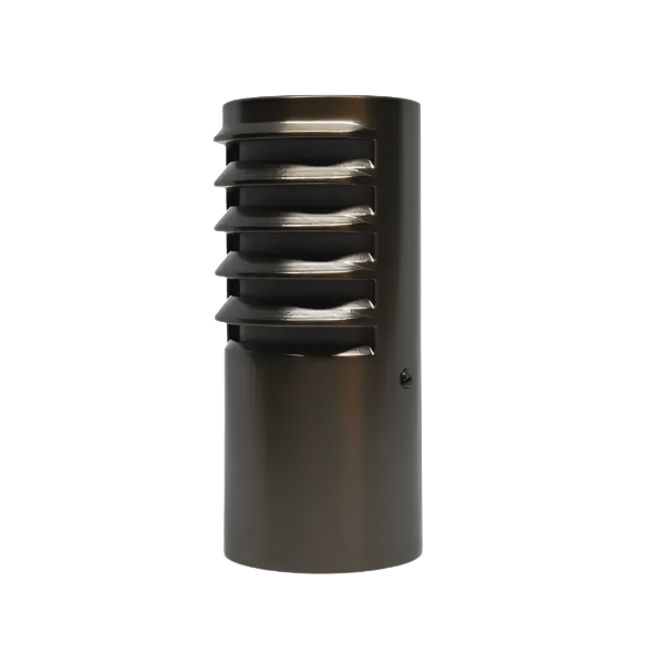 Lumien Antique Brass Louvered Bollard Cap with 100° Light Spread