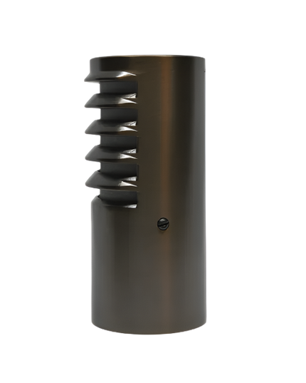 Lumien Antique Brass Louvered Bollard Cap with 100° Light Spread