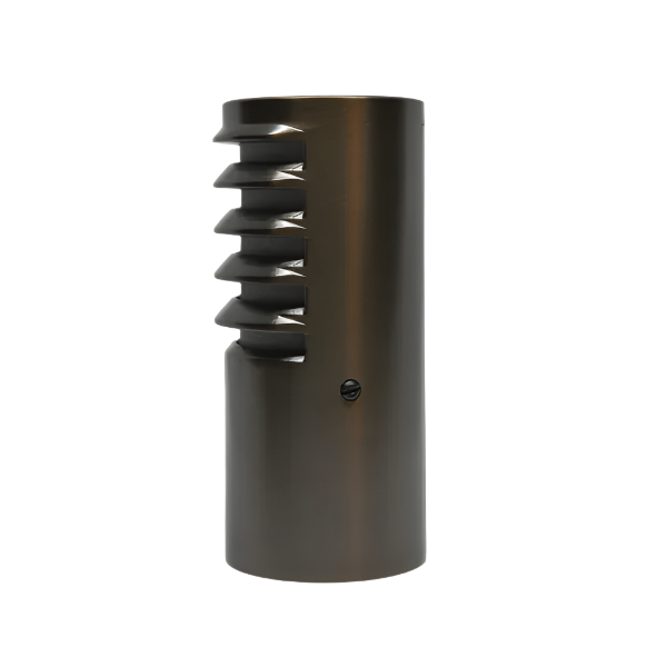 Lumien Antique Brass Louvered Bollard Cap with 100° Light Spread