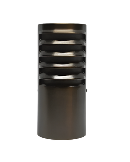 Lumien Antique Brass Louvered Bollard Cap with 100° Light Spread