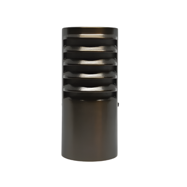 Lumien Antique Brass Louvered Bollard Cap with 100° Light Spread