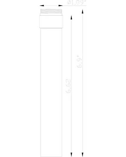 Lumien Durable 6” Frosted Glass Rod with Quick Connect System
